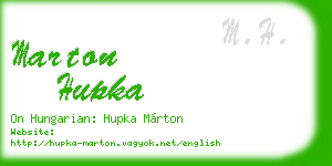 marton hupka business card