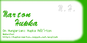 marton hupka business card